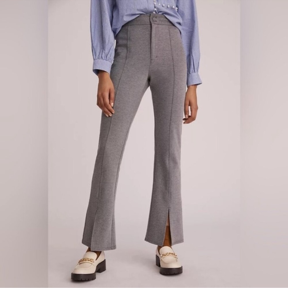 Maeve Anthropologie Gray Kick Flare Seamed Pants